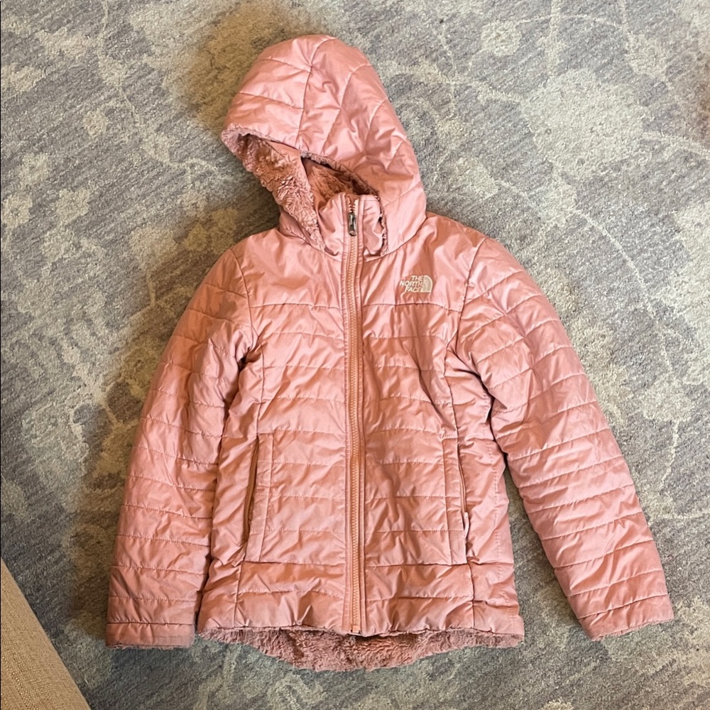The North Face Kids Pink Hooded Puffer Jacket